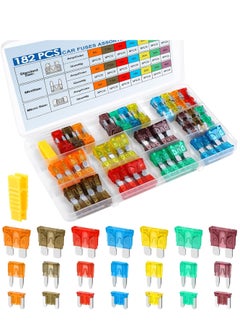 General 182 Pieces Car Fuse Assortment Kit Blade-Type Automotive Kirsite Fuses For Car/RV/Truck/Motorcycle(2A 3A 5A 7.5A 10A 15A 20A 25A 30A 35A 40A)  - Image 1