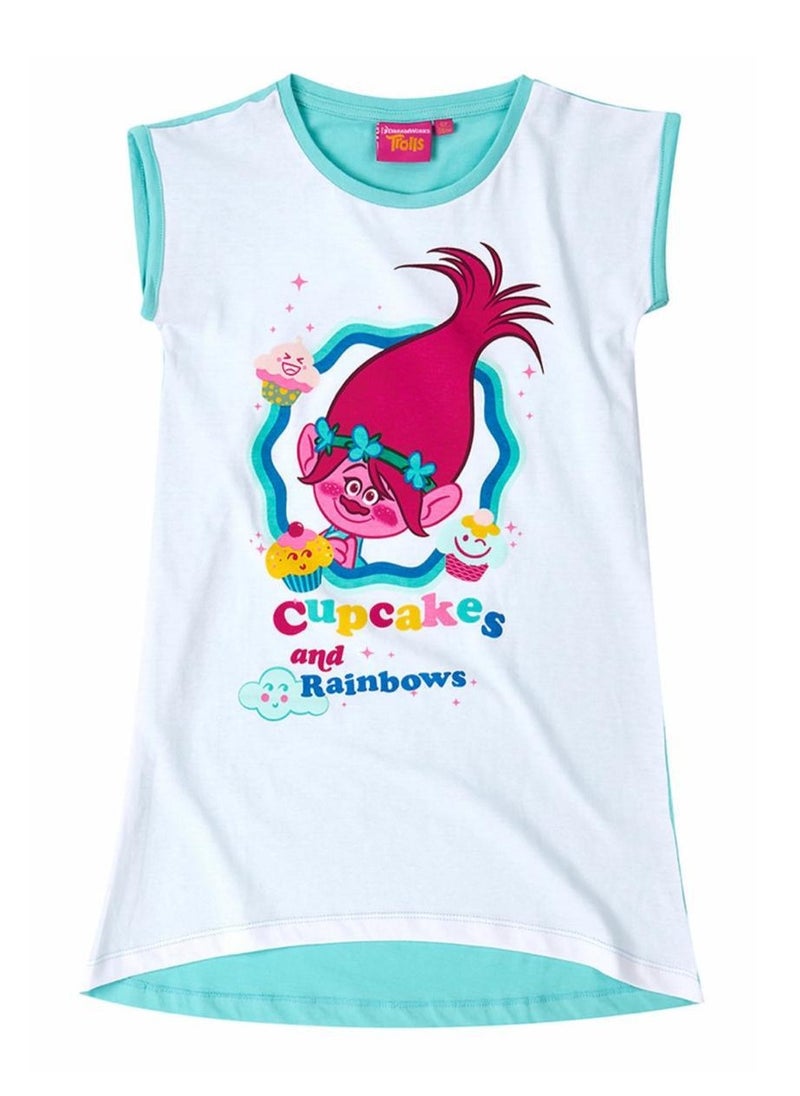 KIDS TV trolls girlish nightgown White 