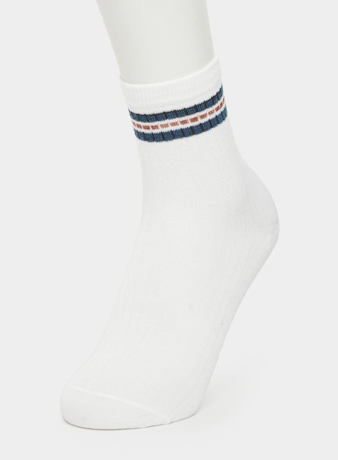 Styli Set of 5 - Striped Cuff Crew Socks  - Image 2