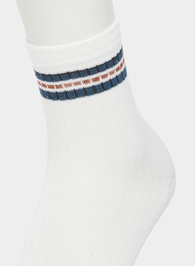 Styli Set of 5 - Striped Cuff Crew Socks  - Image 3