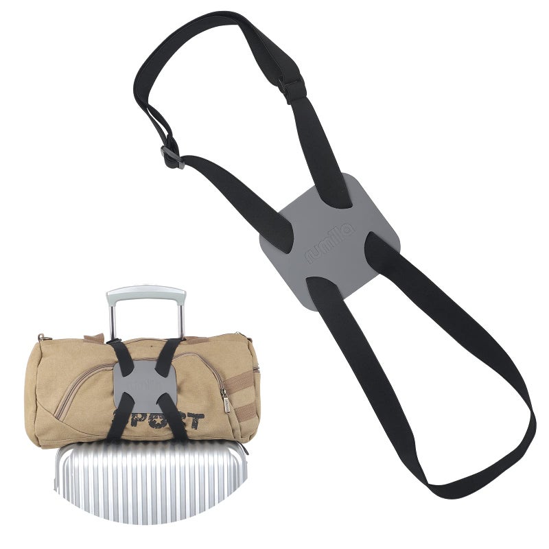 RUMILLA Bag Bungee for Luggageï¼ŒLuggage Straps Bag Bungees for Add a Bag Easy to Travel Suitcase Elastic Strap Beltï¼ˆEasy Version Grey - Image 1