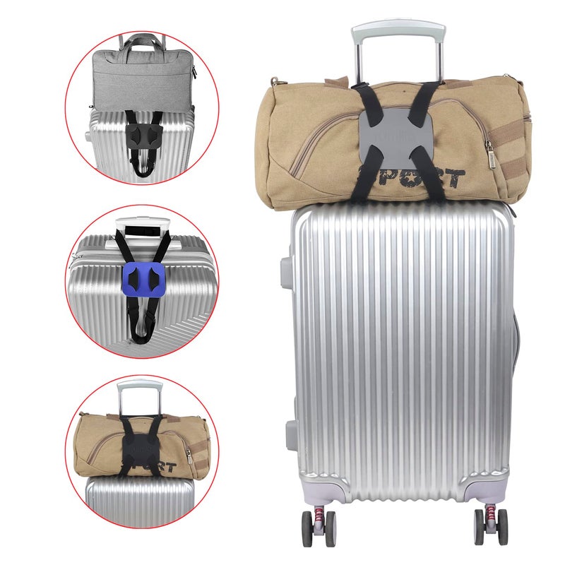 RUMILLA Bag Bungee for Luggageï¼ŒLuggage Straps Bag Bungees for Add a Bag Easy to Travel Suitcase Elastic Strap Beltï¼ˆEasy Version Grey - Image 4