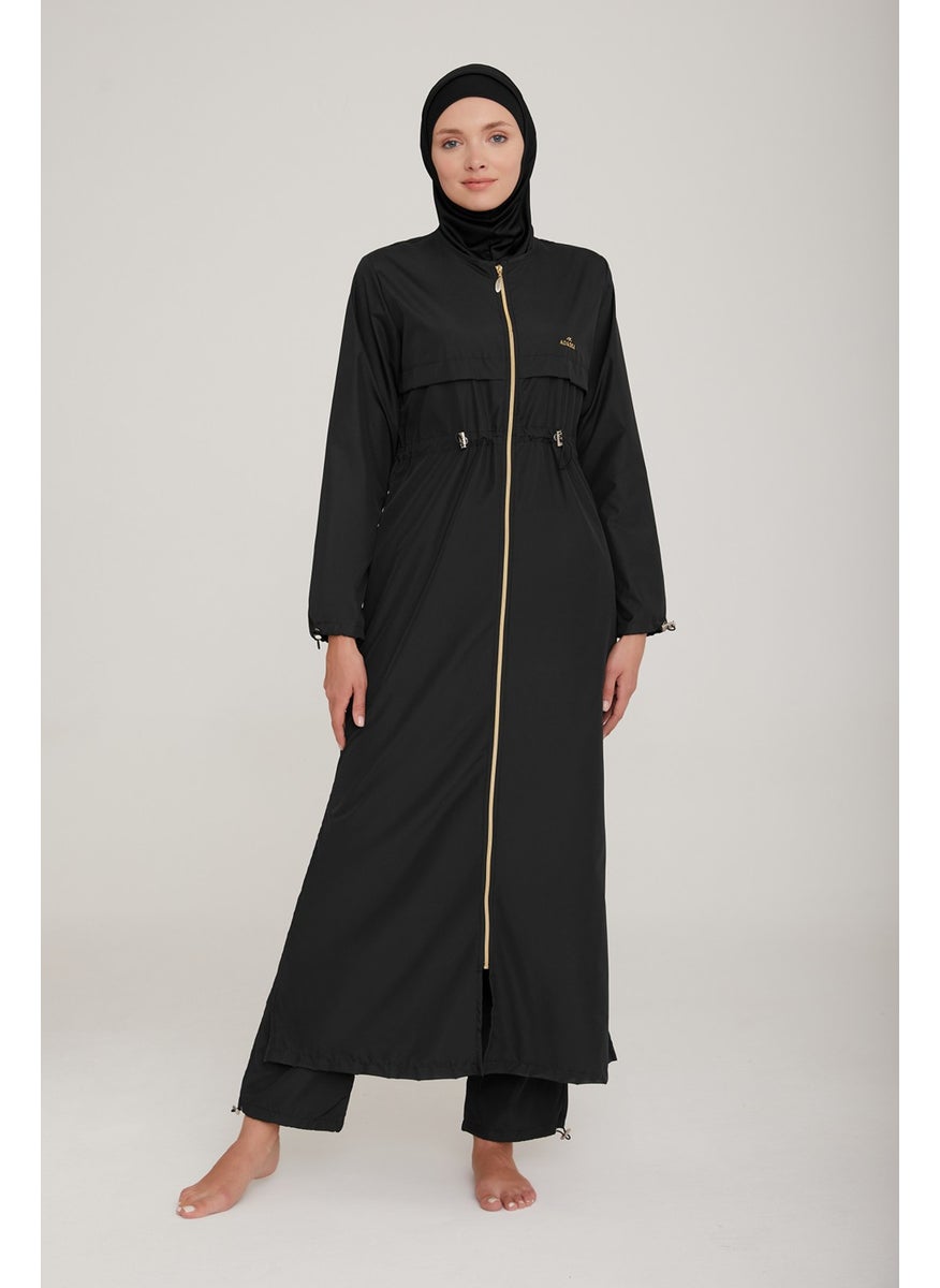 Remsa Mayo Remsa Swimsuit Long Full Length Parachute Full Covered Hijab Swimsuit Chaand 1267 Black Remsa Swimsuit  - Image 3