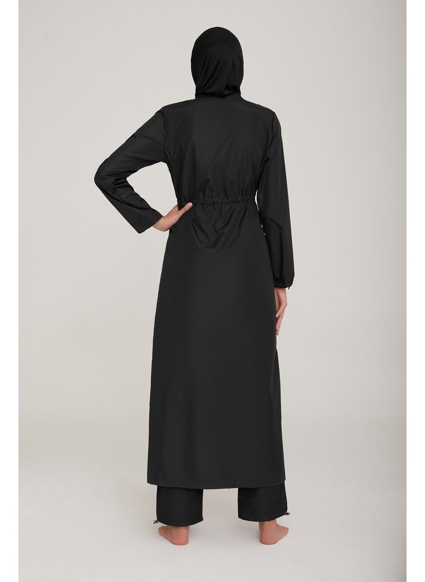 Remsa Mayo Remsa Swimsuit Long Full Length Parachute Full Covered Hijab Swimsuit Chaand 1267 Black Remsa Swimsuit  - Image 5