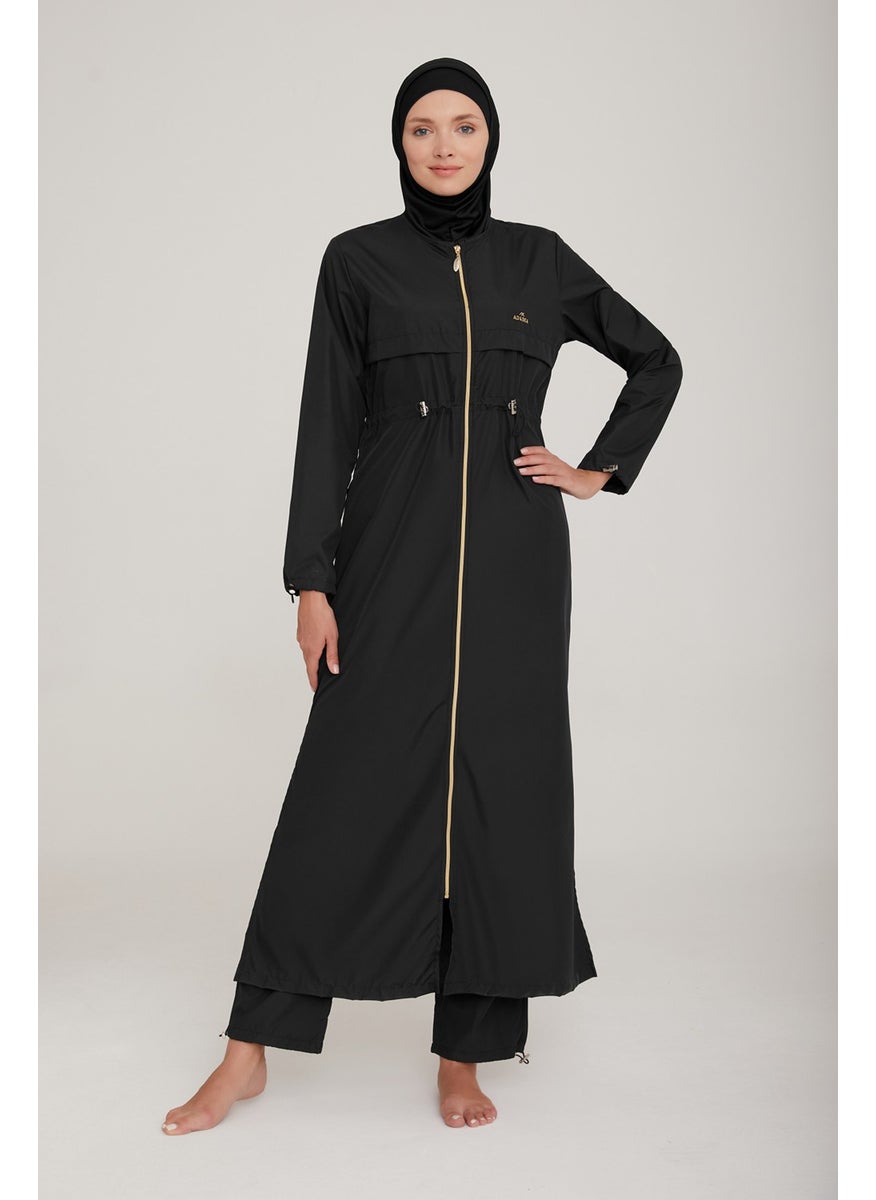 Remsa Mayo Remsa Swimsuit Long Full Length Parachute Full Covered Hijab Swimsuit Chaand 1267 Black Remsa Swimsuit  - Image 4