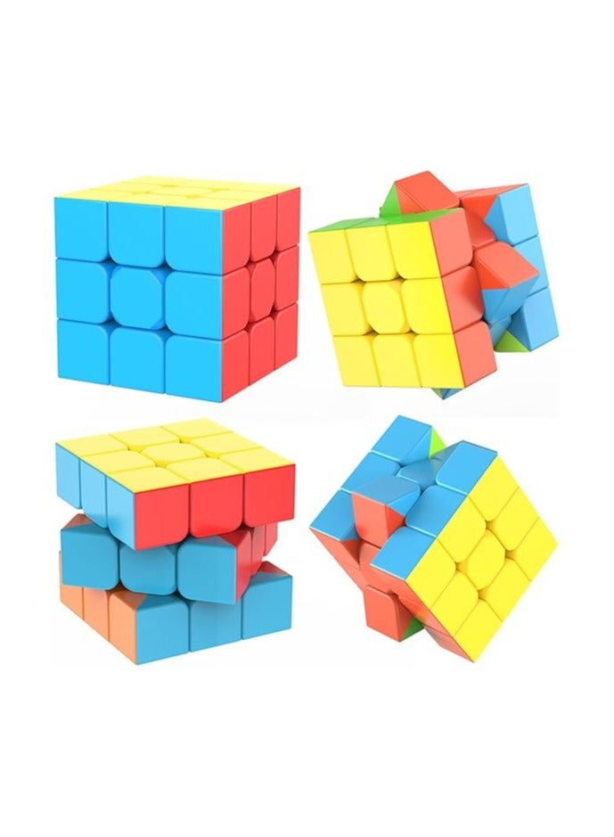 Jurnwey Speed Cube 3x3x3 Stickerless with Cube Tutorial - Turning Speedly Smoothly Magic Cubes 3x3 Puzzle Game Brain Toy for Kids and Adult