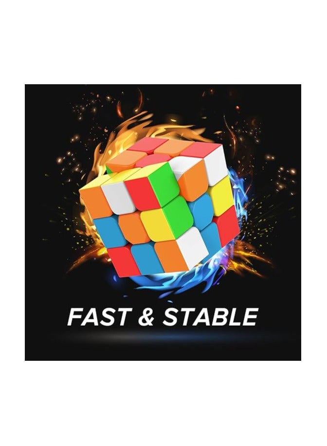 Jurnwey Speed Cube 3x3x3 Stickerless with Cube Tutorial - Turning Speedly Smoothly Magic Cubes 3x3 Puzzle Game Brain Toy for Kids and Adult