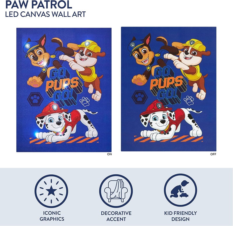 آيديا نوفا لوحة جدارية LED من إيديا نوفا نيكلوديون لبرنامج “Paw Patrol”， زينة جدارية للأطفال، مقاس 11.5" × 15.75 - Image 2