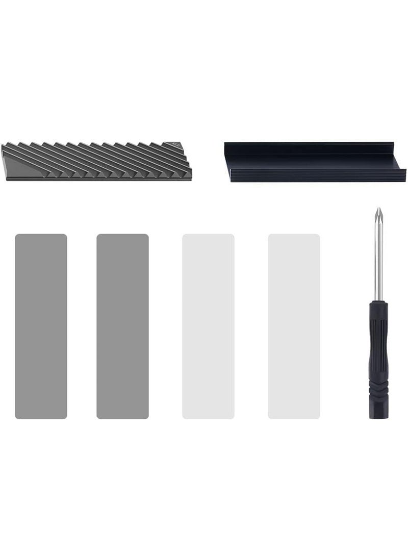 Aookay - M.2 Heatsink Cooler, PS5 SSD Heatsink M.2 2280 SSD Heatsink Aluminum Double-Sided NVME Heat Sinks for PS5 Computer PC (Gray) - Image 1