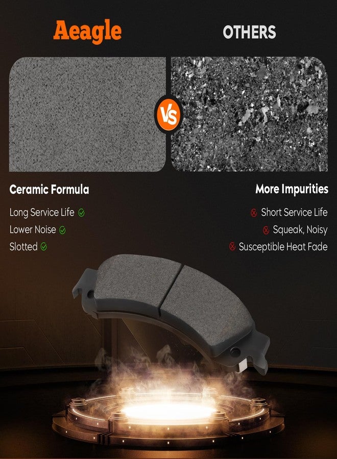 AEagle طقم تيل فرامل سيراميك خلفي لسيارات شيفروليه سيلفرادو 1500، وجي إم سي سييرا 1500 (2001-2006)، وسوبربان 1500، وتاهو، ويوكون XL 1500 (2000-2006)، وكاديلاك إسكاليد ESV EXT، وأفالانش 1500 (2002-2006)، 4 قطع - Image 2