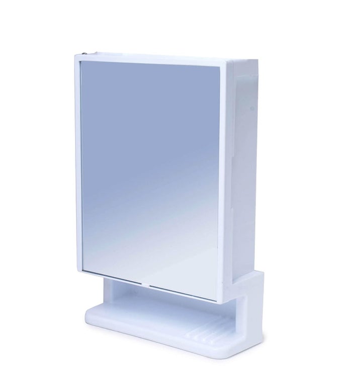 ELEGANT WHITE NEW LOOK FULL MIRROR DOOR BATHROOM CABINET 12 X 45 X 18 INCH WHITE