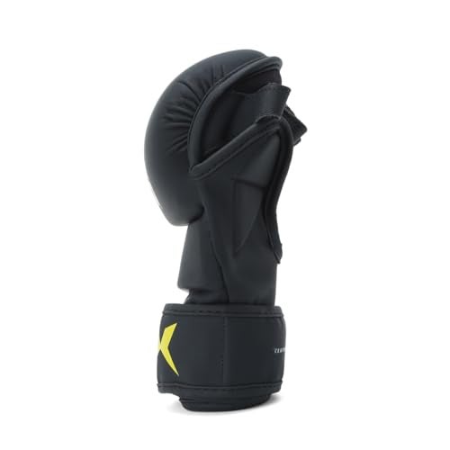 XPEED Striking Grappling Gloves, XP1504 PU Grappling Glove for Martail Arts, Combat Sports, MMA, Training Gloves, Versatile Sports Glove | Wrap Around Hook & Loop Closure (S/M, Yellow) - Image 2