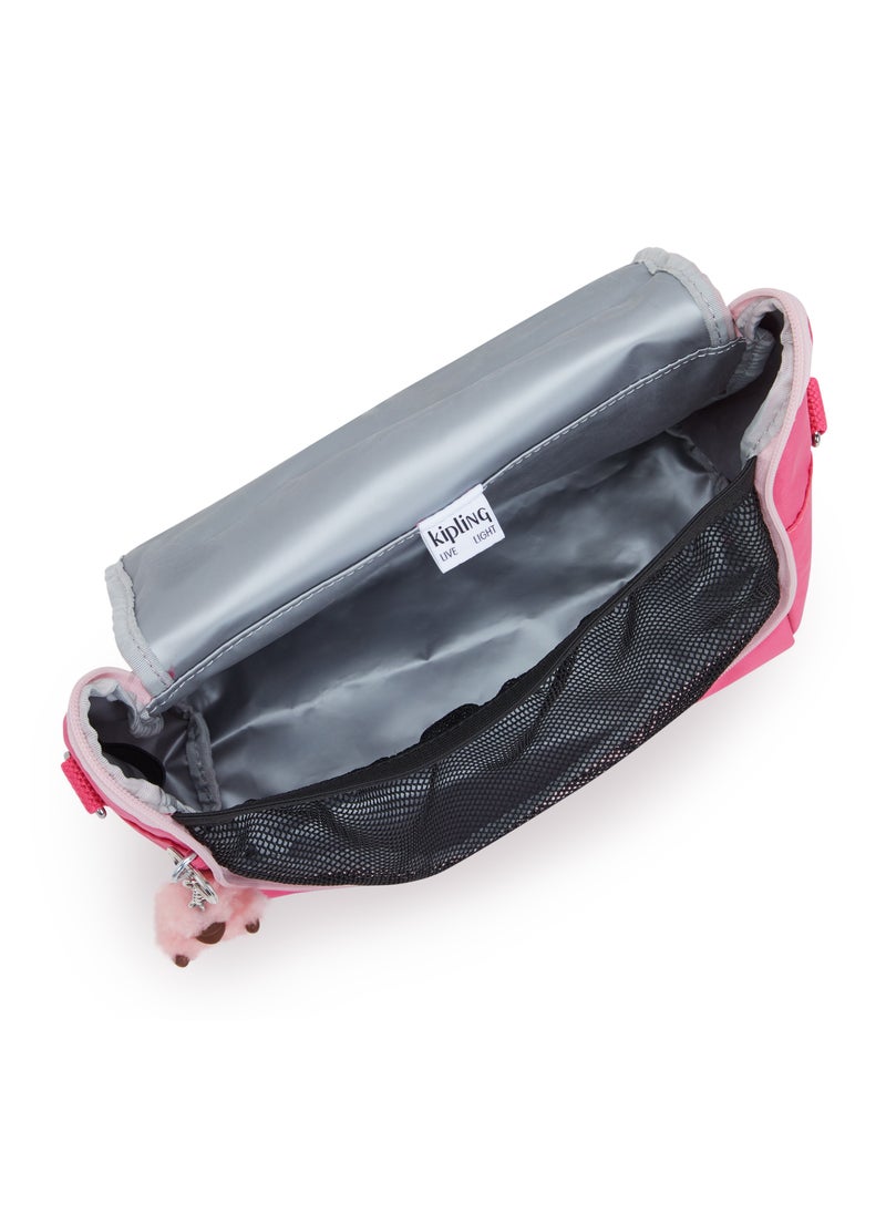 kipling New Kichirou Insulated Large Kids School Lunchbox with Trolley Sleeve Happy Pink  - Image 4