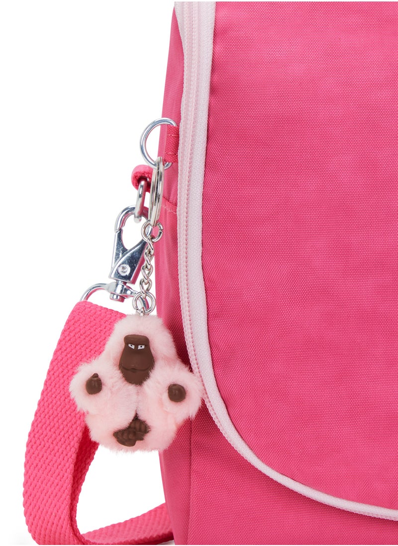 kipling New Kichirou Insulated Large Kids School Lunchbox with Trolley Sleeve Happy Pink  - Image 2