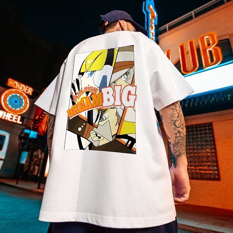 Cartoon Printed Short-Sleeved T-Shirt Men'S Hip-Hop Ins Trendy Plus Size Loose Plus Size Fat Thin - Image 3