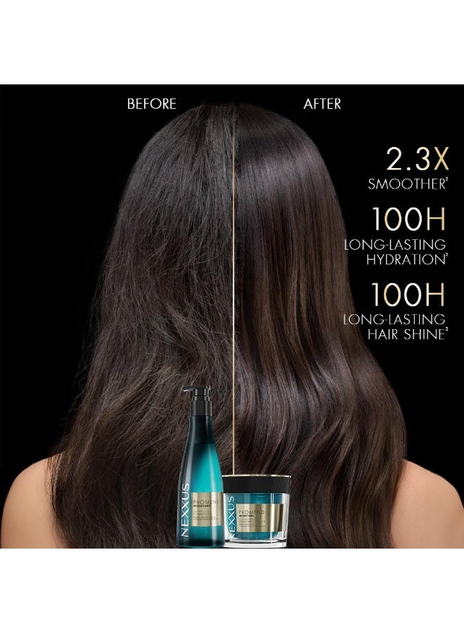 Nexxus Promend Moisture Collagenizing Treatment Mask For Dry Hair 200 ml | 2.3 X Smoother | 57% Less Frizz | Luxury White Rose Fragrance Profile - Image 2
