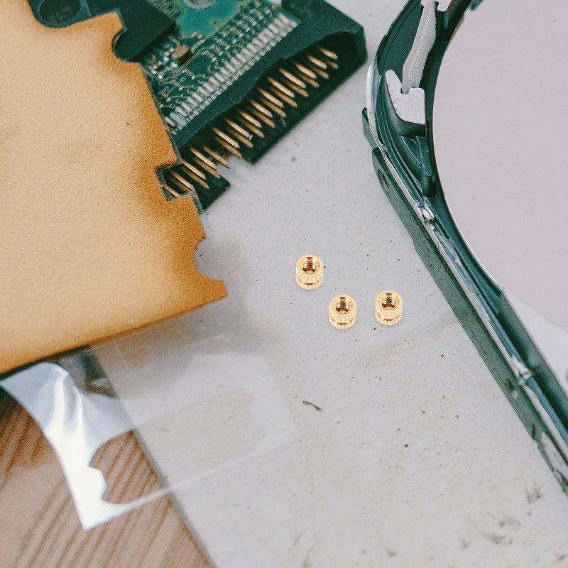 M2x3x3.5mm 60 قطعة صواميل نحاسية مخرّمة مثبتة بفتحات عمياء للتثبيت - Image 5