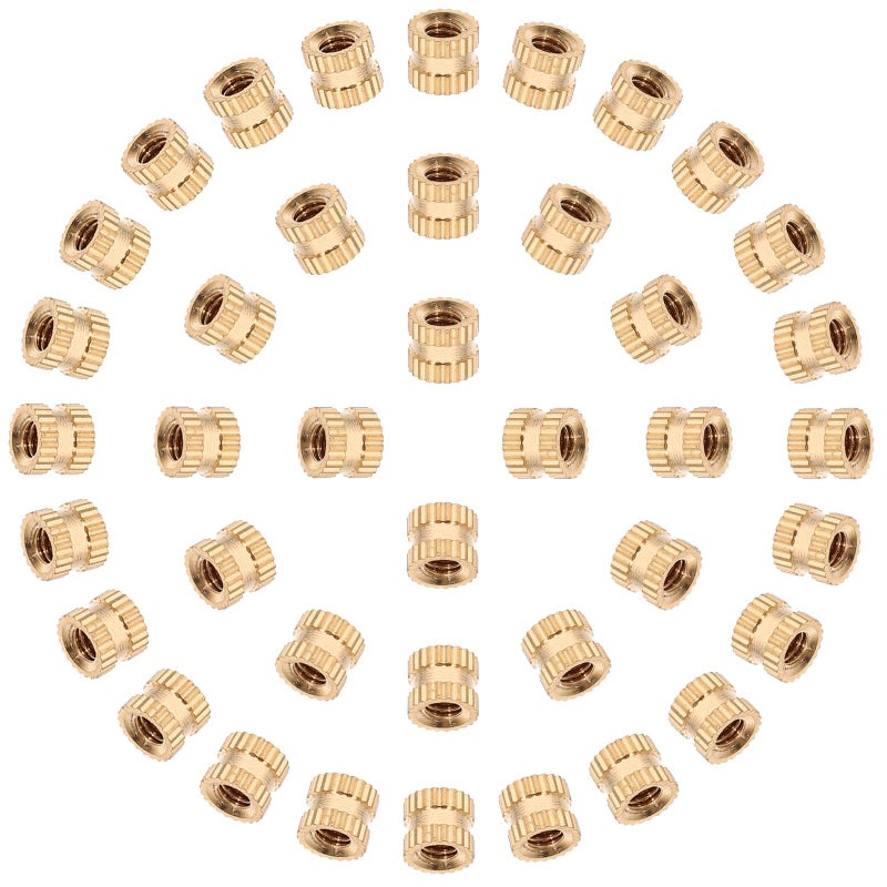 M2x3x3.5mm 60 قطعة صواميل نحاسية مخرّمة مثبتة بفتحات عمياء للتثبيت - Image 2