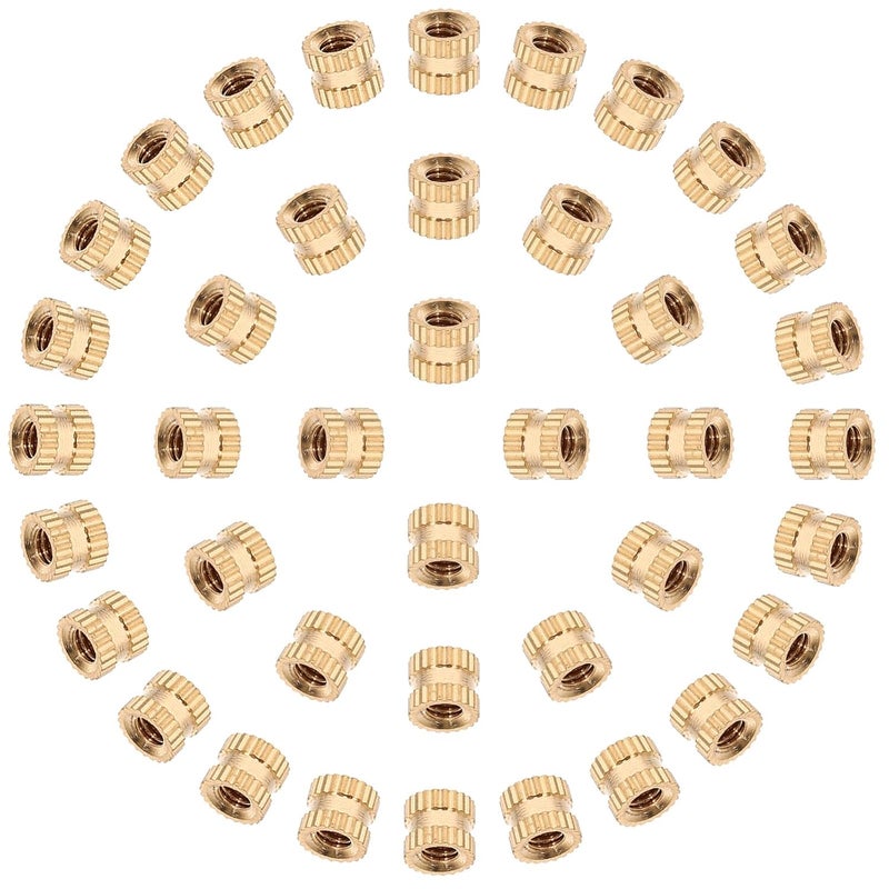 M2x3x3.5mm 60 قطعة صواميل نحاسية مخرّمة مثبتة بفتحات عمياء للتثبيت - Image 1