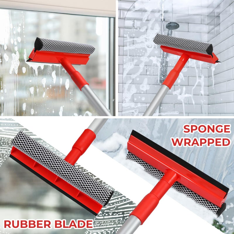 MAVRIZ Windshield Cleaner Tool 2 in 1 Car Window Squeegee with Extendable Handle (18"-28.5") Window Cleaner with Squeegee and Sponge for Shower, Glass Cleaning - Image 4