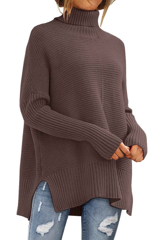 LILLUSORY Womens Turtleneck Oversized Tunic Early Fall Fashion Must Have Sweaters 2025 Casual Long Pullover Plus Size Winter Cute Poncho Cozy Work Old Money Clothes Outfits Clothing Tops Leggings - Image 1