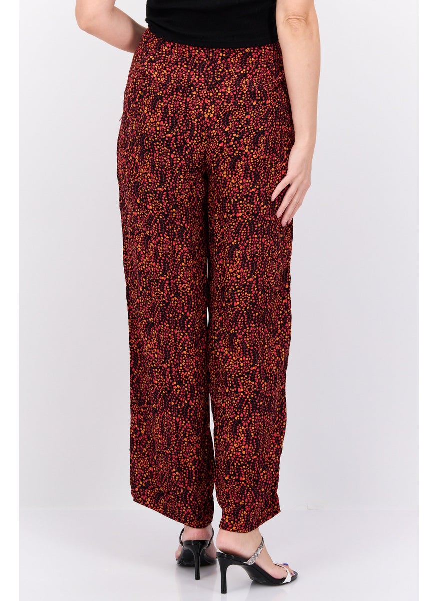 Scotch & Soda Women All Over Print No Stretch Palazzo, Black  - Image 3