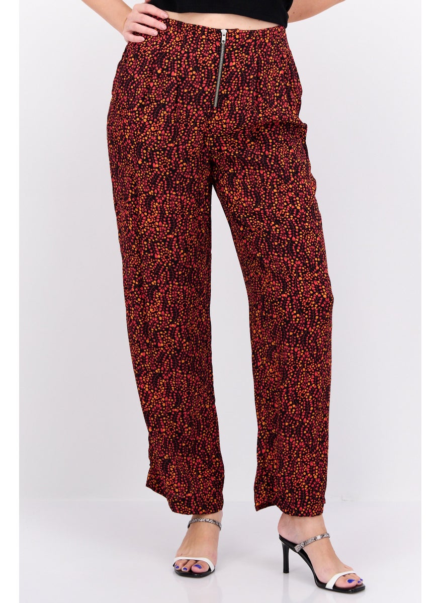 Scotch & Soda Women All Over Print No Stretch Palazzo, Black  - Image 1