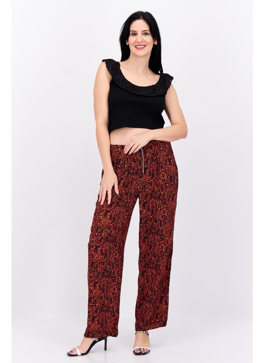 Scotch & Soda Women All Over Print No Stretch Palazzo, Black  - Image 4