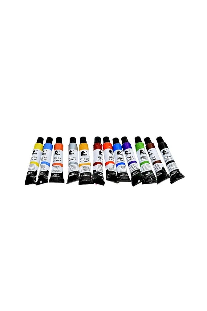 Matou Y-1363 High Quality Glass Colours 12 Tubes 12ml For Artist, Beginners and professionals - Multi Color - Image 2