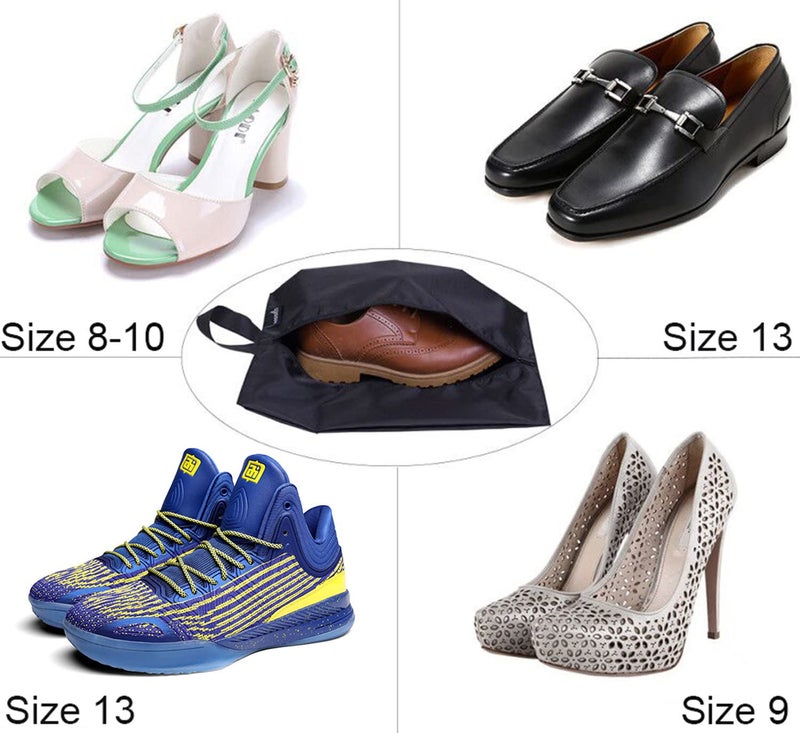 MISSLO حقائب أحذية سفر محمولة من نيلون MISSLO مع إغلاق بسحاب (عبوة 4، أسود) - Image 4