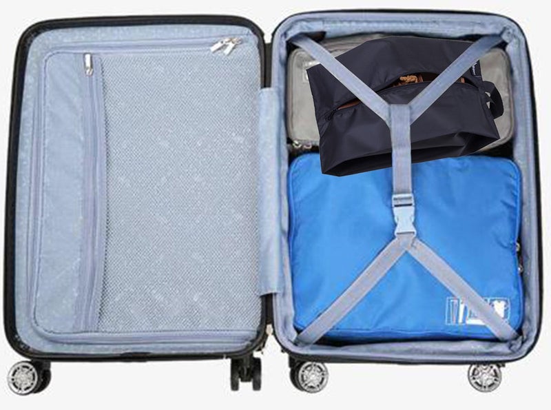 MISSLO حقائب أحذية سفر محمولة من نيلون MISSLO مع إغلاق بسحاب (عبوة 4، أسود) - Image 3