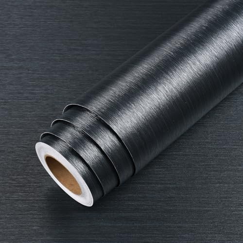 LACHEERY Brushed Stainless Steel Contact Paper for Appliances Thick Navy Blue Metallic Wallpaper Peel and Stick Blue Contact Paper for Kitchen Cabinets Drawers Fridge Countertops Vinyl Wrap 15.8"x80" - Image 2