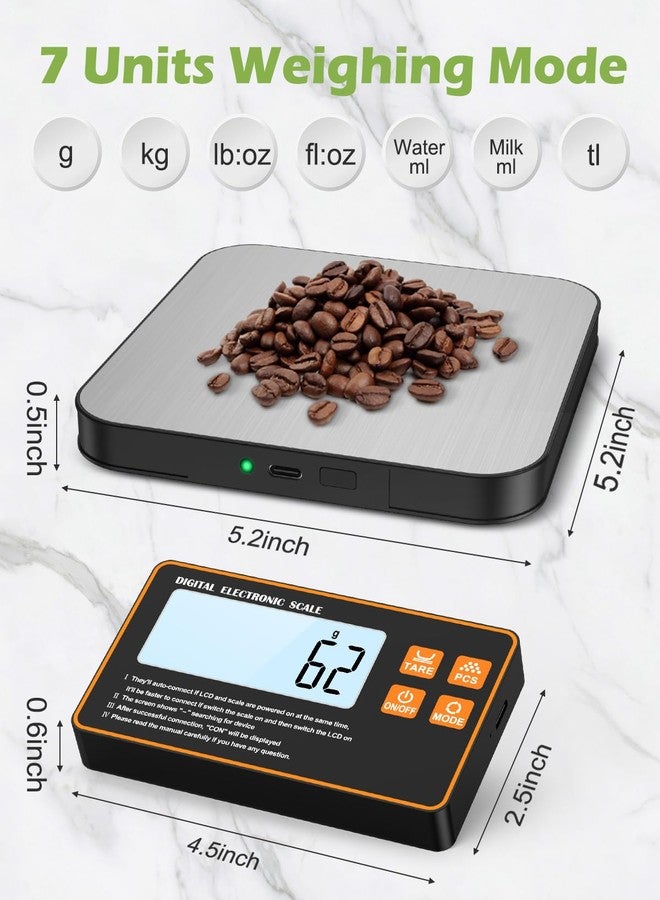 KeeKit Digital Kitchen Scale, 33lb Stainless Steel Food Scale with Detachable Display, 0.1oz/1g Precision, 7 Units, Tare Function for Cooking, Baking, Postage, Shipping - Image 3