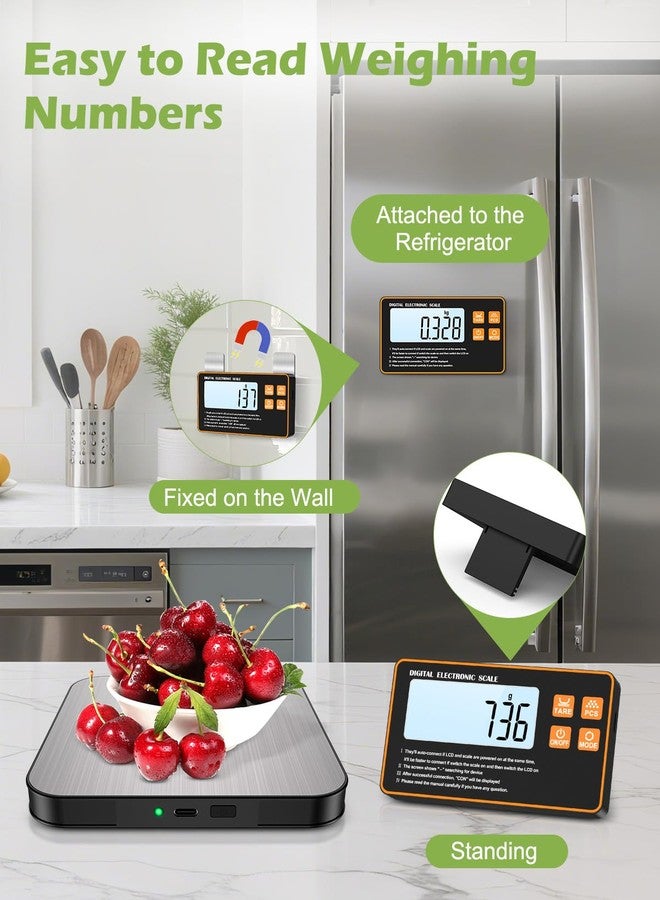 KeeKit Digital Kitchen Scale, 33lb Stainless Steel Food Scale with Detachable Display, 0.1oz/1g Precision, 7 Units, Tare Function for Cooking, Baking, Postage, Shipping - Image 4