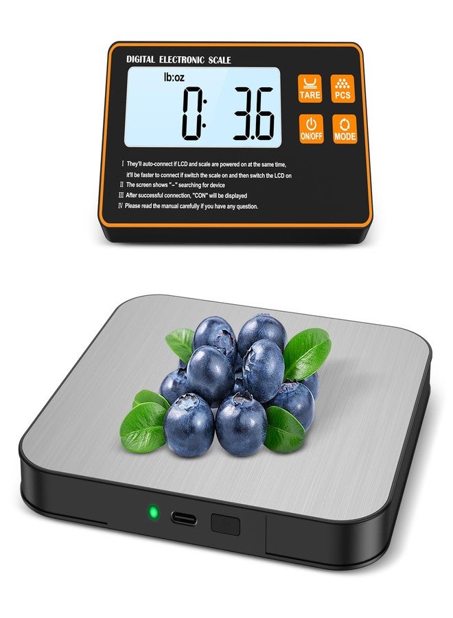KeeKit Digital Kitchen Scale, 33lb Stainless Steel Food Scale with Detachable Display, 0.1oz/1g Precision, 7 Units, Tare Function for Cooking, Baking, Postage, Shipping - Image 1