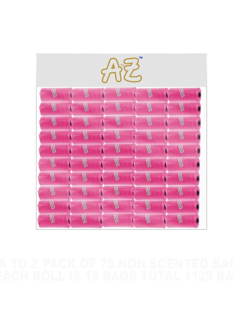 A to Z Disposable Non Scented Bag 22 x 32cm Count 1125 Pack of 75 - Pink - Image 1