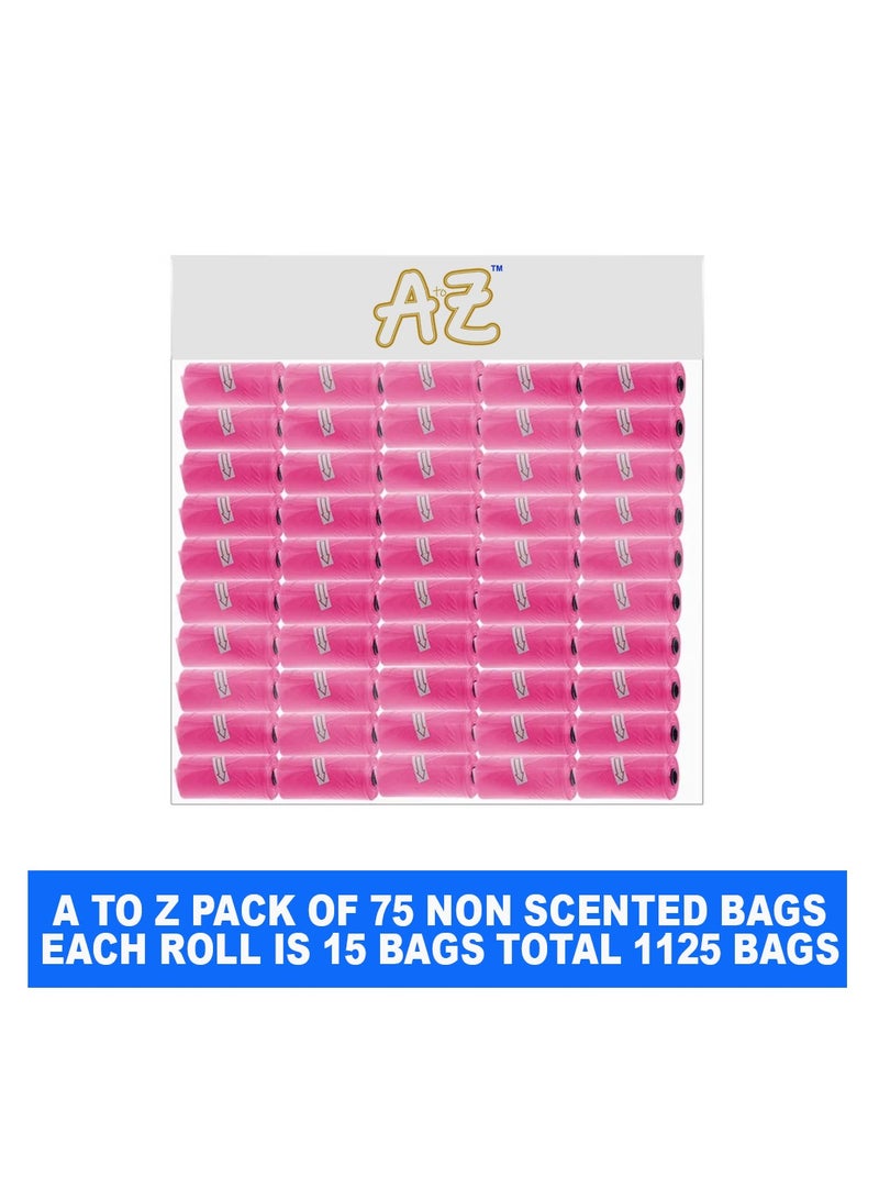 A to Z Disposable Non Scented Bag 22 x 32cm Count 1125 Pack of 75 - Pink - Image 2