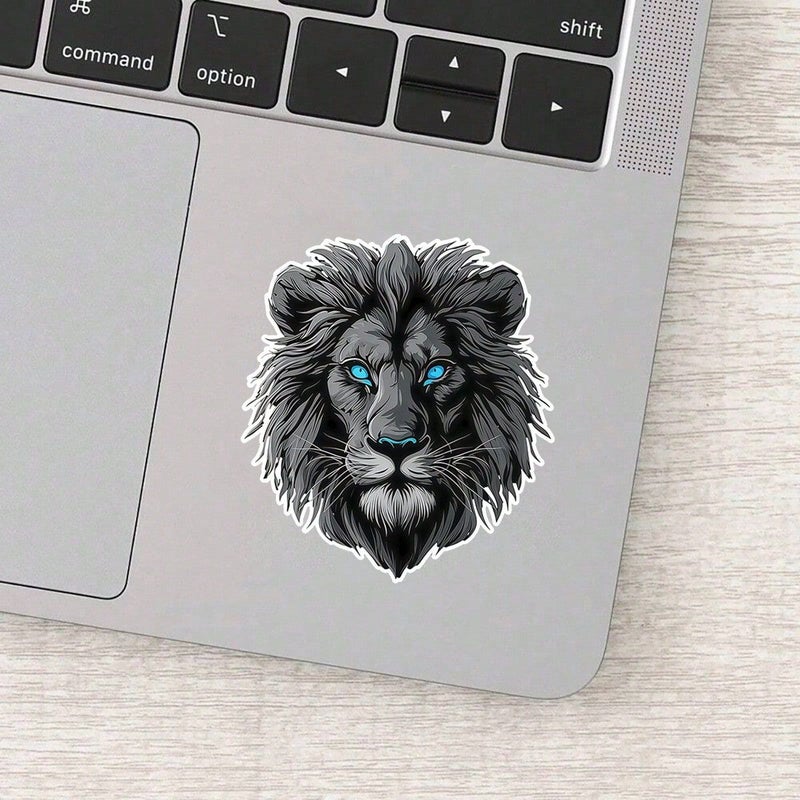 Blue Eyed Black Lion PVC Sticker 3 Inch Majestic Animal Decal For Laptops Cups Bicycles - Image 3