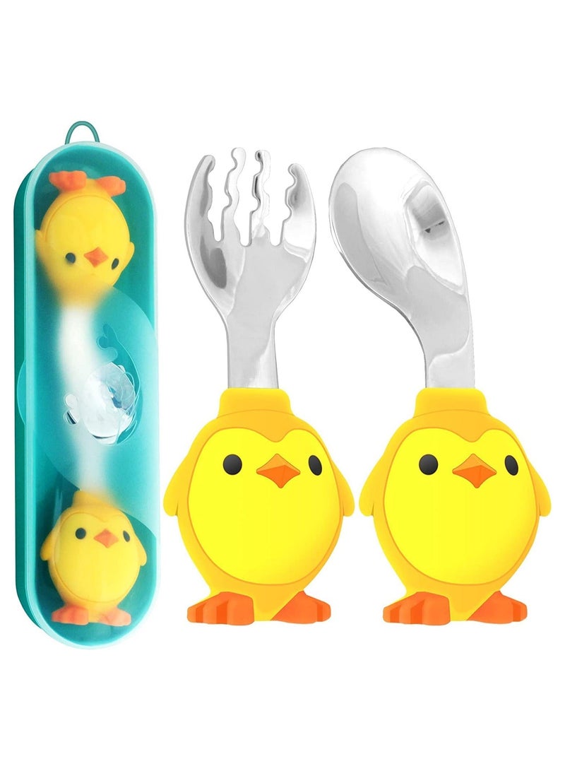 Toddler Utensils Forks and Spoons Set for Kids Perfect for 1-5 year old Toddlers Portable Baby Utensils Stainless Steel Toddler Silverware Set for Self Feeding Flatware Set - Image 1