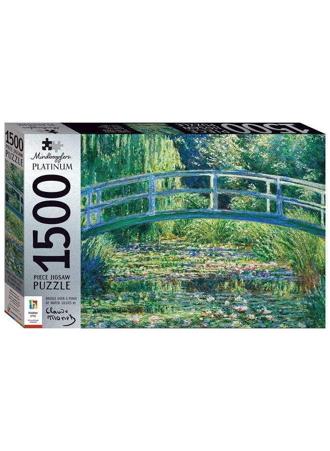 Hinkler Mindbogglers Platinum 1500-Piece Jigsaw Puzzle: Bridge Over A Pond Of Water Lilies By Monet - Jigsaws For Adults -Deluxe Jigsaw Puzzles - 33X26In - Intricate Puzzles -Advanced Jigsaws-Hobbies - Image 1
