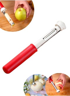 Generic Telescopic Fruit Core Peeling Machine Multifunctional Stainless Steel Apple Pear Vegetable 2-1 Peeling Machine Home Kitchen Tool (Red)  - Image 1