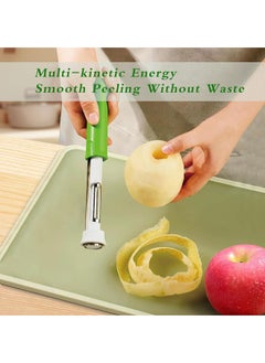 Generic Telescopic Fruit Core Peeling Machine Multifunctional Stainless Steel Apple Pear Vegetable 2-1 Peeling Machine Home Kitchen Tool (Red)  - Image 4
