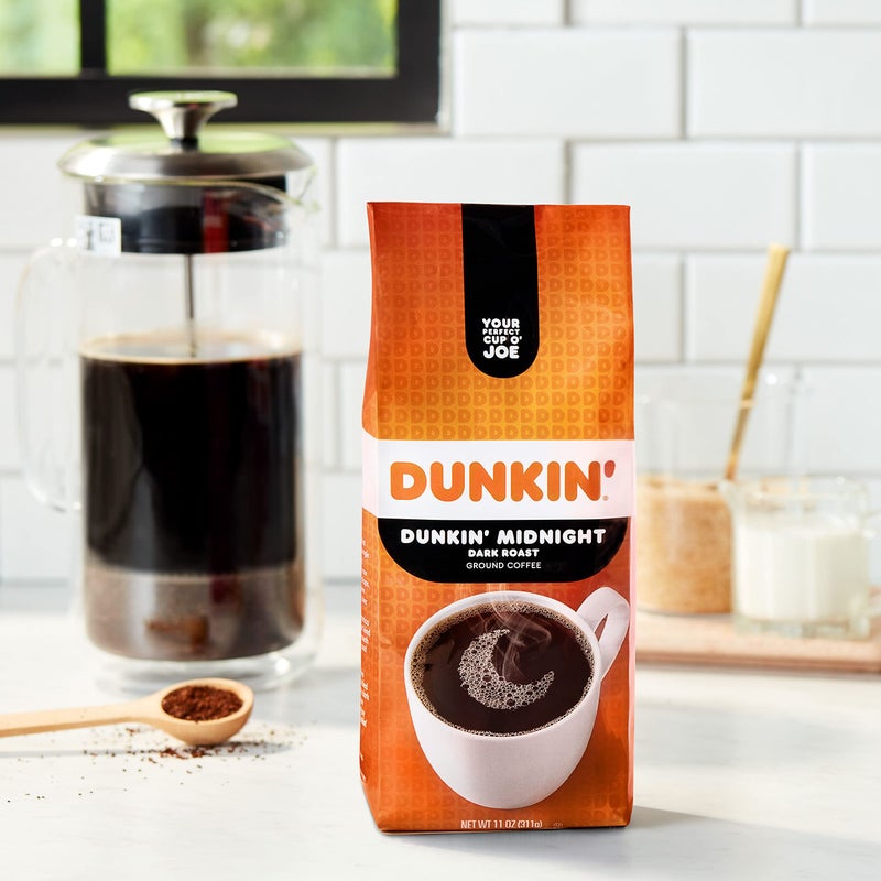 Dunkin Donuts Dunkin’ Midnight Dark Roast Ground Coffee, 11 Ounce (Pack of 1) - Image 4