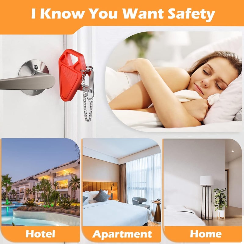 WINONLY Portable Door Lock Travel Door Locks for Hotel Rooms Apartment Locks Home Security Defender Door Lock Latch Extra Door Locker from Inside Safety Door Locks for Travelers Portable Lock for Door - Image 4