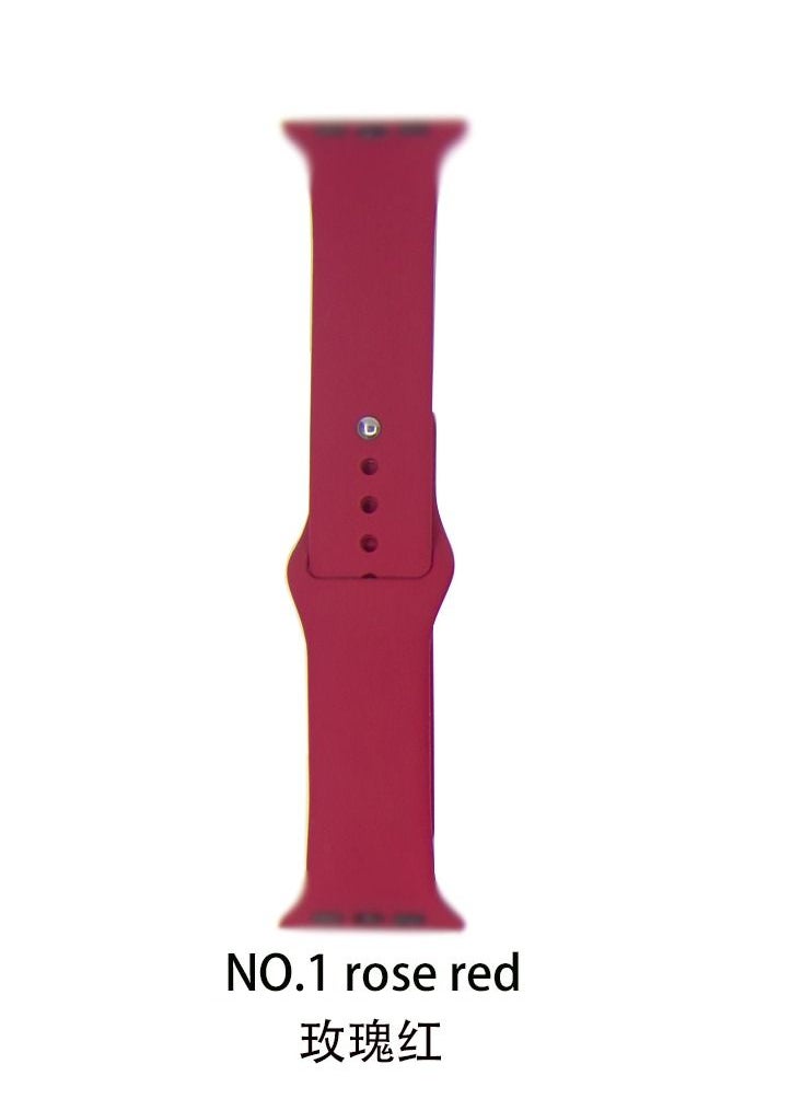 Generic - Apple Watch Band 45mm 44mm 42mm Soft Silicone Sport Band Replacement Wrist Strap Compatible for iWatch Apple Watch Series 7/SE/6/5/4/3/2/1,Nike+,Sport,Edition - Image 1