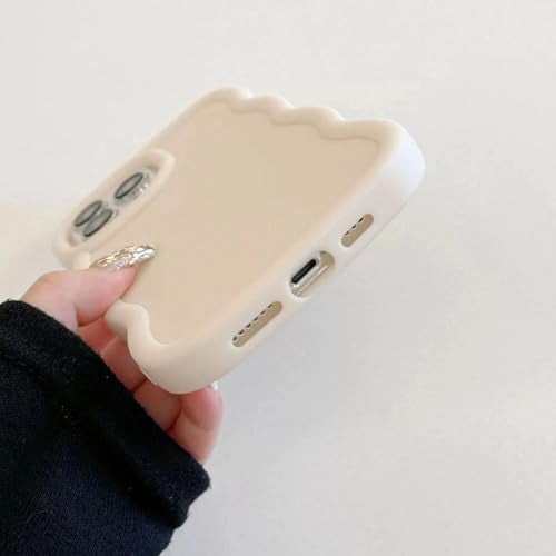 KC Back Cover for Samsung Galaxy S25 Ultra 5G - 3D Cute Big Wave Cartoon Characters and Puppy Shockproof Soft Bumper Silicone Case with Camera Protection (Off White) - Image 5