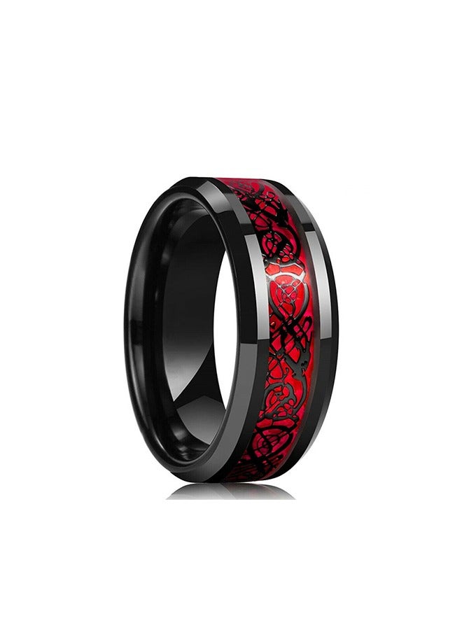 Stainless Steel Dragon Inlay Ring - Image 1