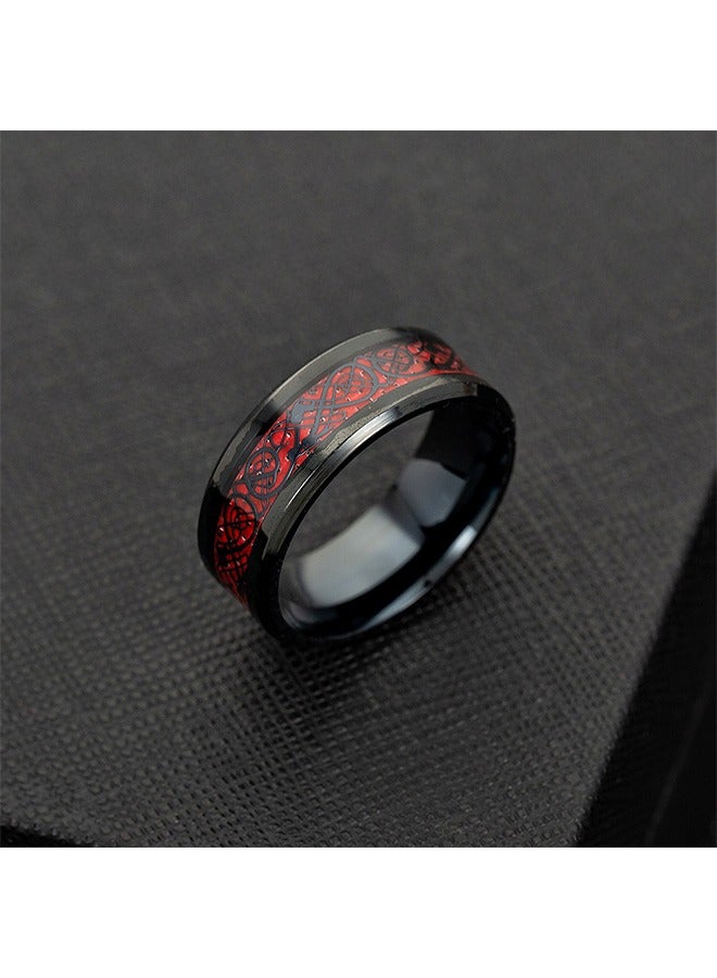 Stainless Steel Dragon Inlay Ring - Image 4