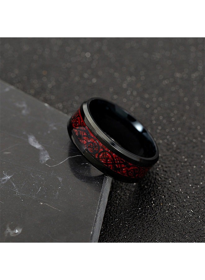 Stainless Steel Dragon Inlay Ring - Image 5