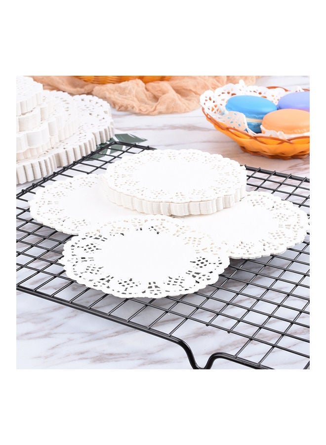 NIBEMINENT Disposable Decorative Round Paper Tableware Decoration For Cake Dessert 150 Pieces White 13.5*2*13.5cm - Image 4